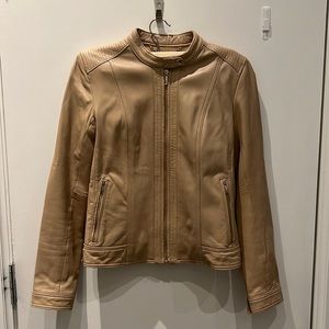 Cole Haan Beige Leather Jacket - XS